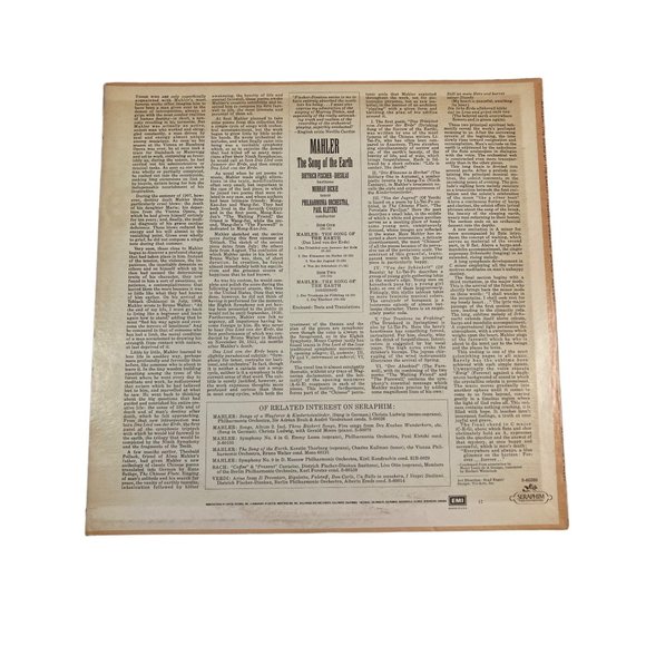 Vintage Classical Vinyl Gustav Mahler The Song of Earth - Picture 2 of 7